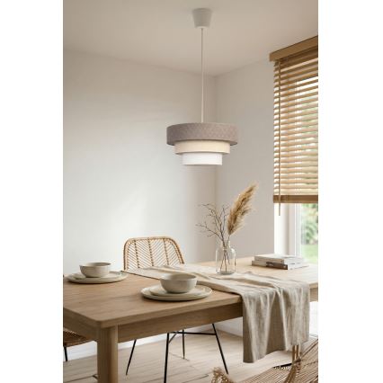 Brilagi - Lustre suspenso por cabo LUNETA 1xE27/60W/230V Ø 40 cm cinzento/creme/branco