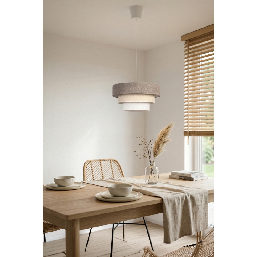 Brilagi - Lustre suspenso por cabo LUNETA 1xE27/60W/230V Ø 40 cm cinzento/creme/branco