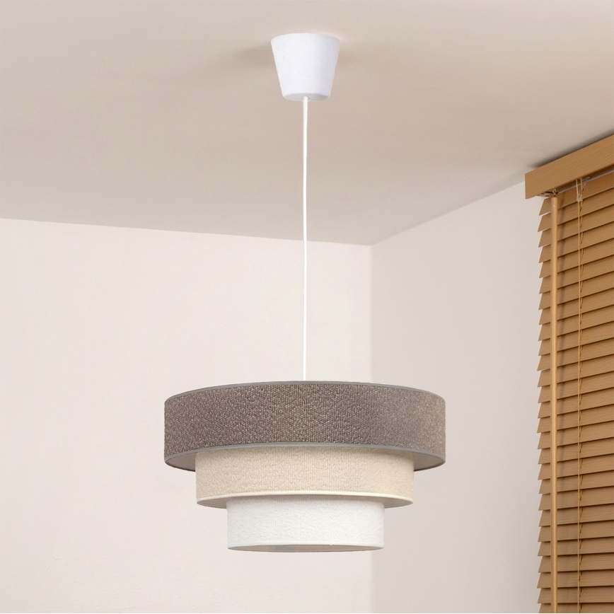 Brilagi - Lustre suspenso por cabo LUNETA 1xE27/60W/230V Ø 40 cm cinzento/creme/branco