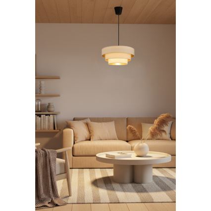 Brilagi - Lustre suspenso por cabo LUNETA 1xE27/60W/230V Ø 40 cm creme/dourado