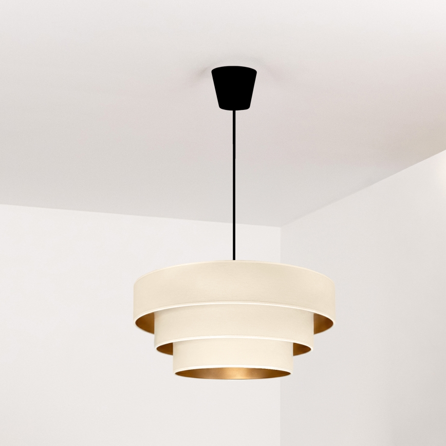 Brilagi - Lustre suspenso por cabo LUNETA 1xE27/60W/230V Ø 40 cm creme/dourado