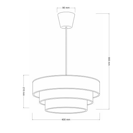 Brilagi - Lustre suspenso por cabo LUNETA 1xE27/60W/230V Ø 40 cm creme/dourado