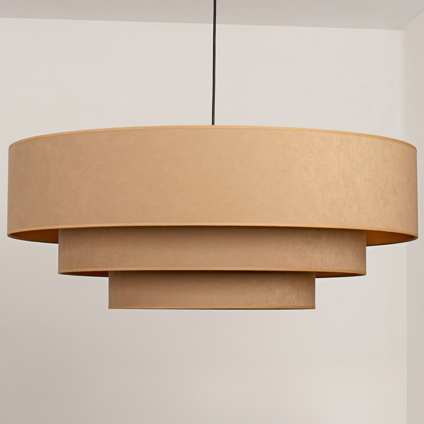 Brilagi - Lustre suspenso por cabo LUNETA 3xE27/60W/230V Ø 80 cm bege/dourado