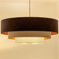 Brilagi - Lustre suspenso por cabo LUNETA 3xE27/60W/230V Ø 80 cm castanho/bege/creme