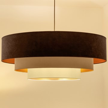 Brilagi - Lustre suspenso por cabo LUNETA 3xE27/60W/230V Ø 80 cm castanho/bege/creme