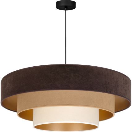 Brilagi - Lustre suspenso por cabo LUNETA 3xE27/60W/230V Ø 80 cm castanho/bege/creme