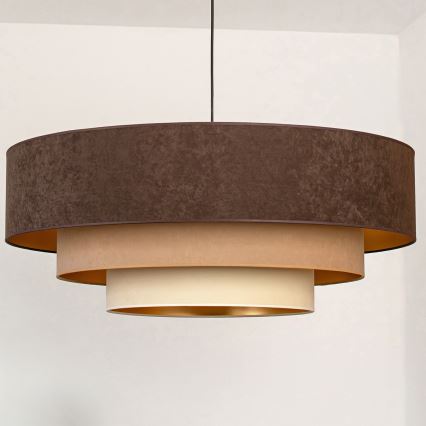 Brilagi - Lustre suspenso por cabo LUNETA 3xE27/60W/230V Ø 80 cm castanho/bege/creme