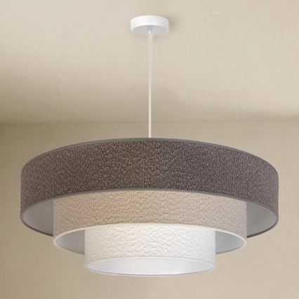 Brilagi - Lustre suspenso por cabo LUNETA 3xE27/60W/230V Ø 80 cm cinzento/creme/branco
