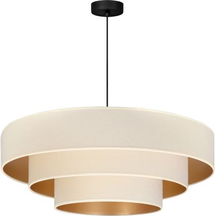 Brilagi - Lustre suspenso por cabo LUNETA 3xE27/60W/230V Ø 80 cm creme/dourado