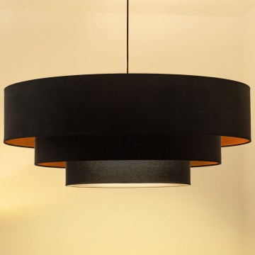 Brilagi - Lustre suspenso por cabo LUNETA 3xE27/60W/230V Ø 80 cm preto/dourado