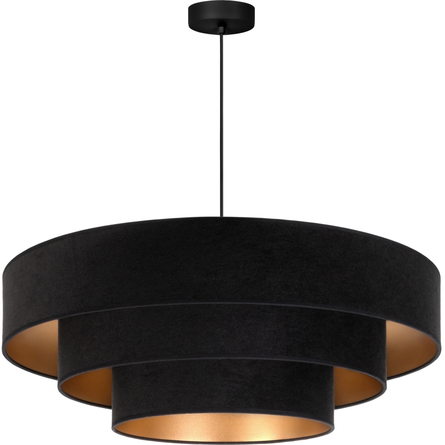 Brilagi - Lustre suspenso por cabo LUNETA 3xE27/60W/230V Ø 80 cm preto/dourado