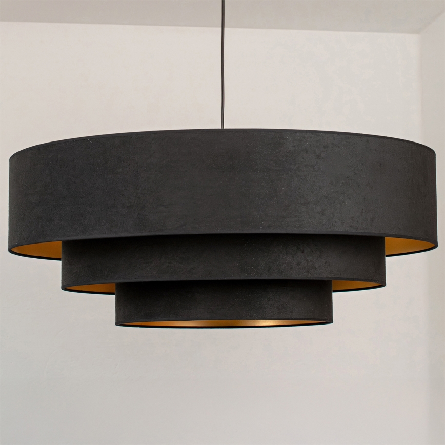 Brilagi - Lustre suspenso por cabo LUNETA 3xE27/60W/230V Ø 80 cm preto/dourado