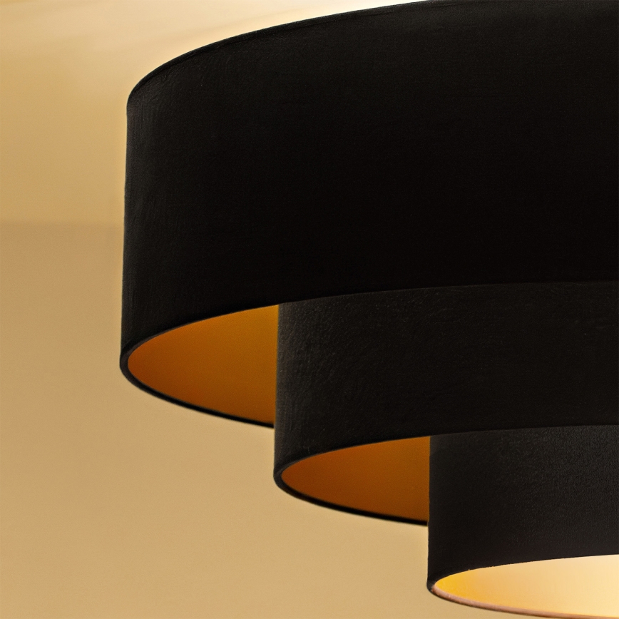 Brilagi - Lustre suspenso por cabo LUNETA 3xE27/60W/230V Ø 80 cm preto/dourado