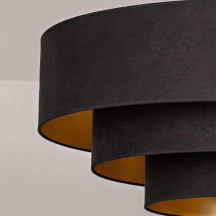 Brilagi - Lustre suspenso por cabo LUNETA 3xE27/60W/230V Ø 80 cm preto/dourado
