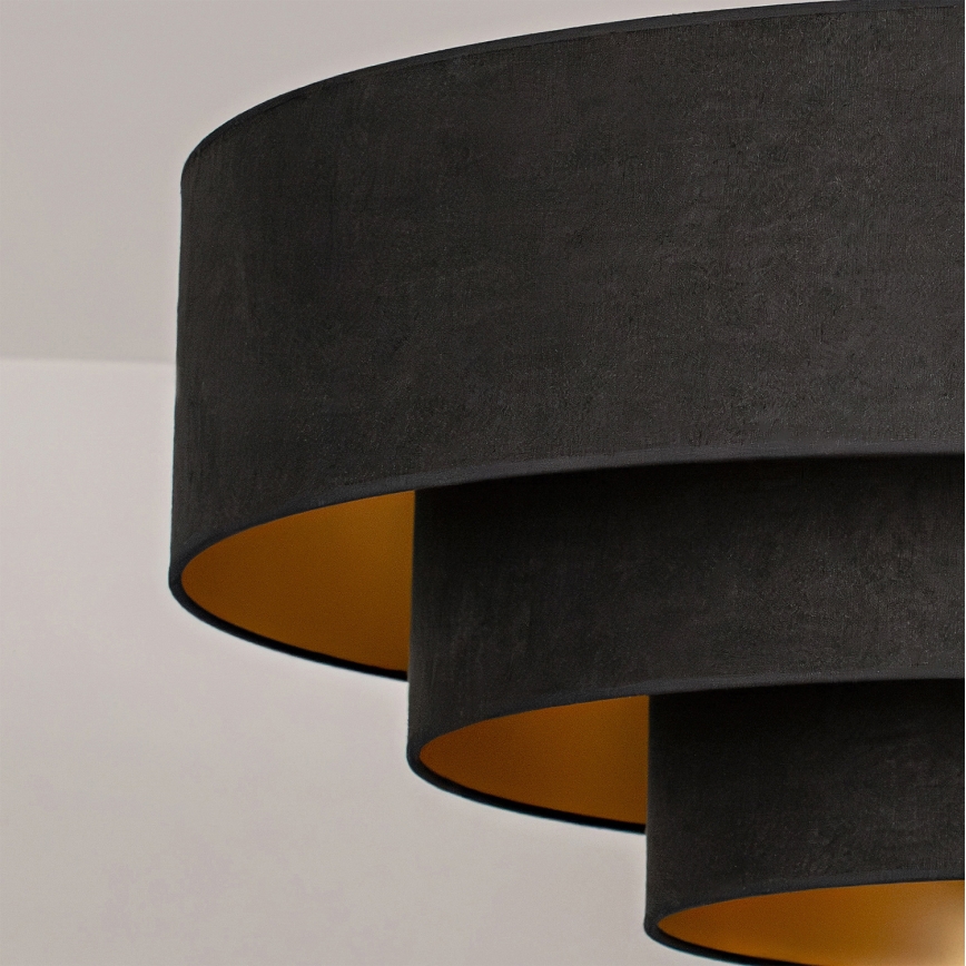 Brilagi - Lustre suspenso por cabo LUNETA 3xE27/60W/230V Ø 80 cm preto/dourado