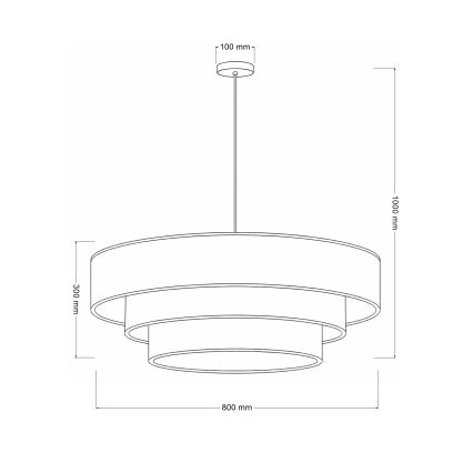 Brilagi - Lustre suspenso por cabo LUNETA 3xE27/60W/230V Ø 80 cm preto/dourado