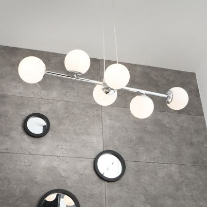 Brilagi - Lustre suspenso por cabo MALONY 6xE14/20W/230V cromo brilhante
