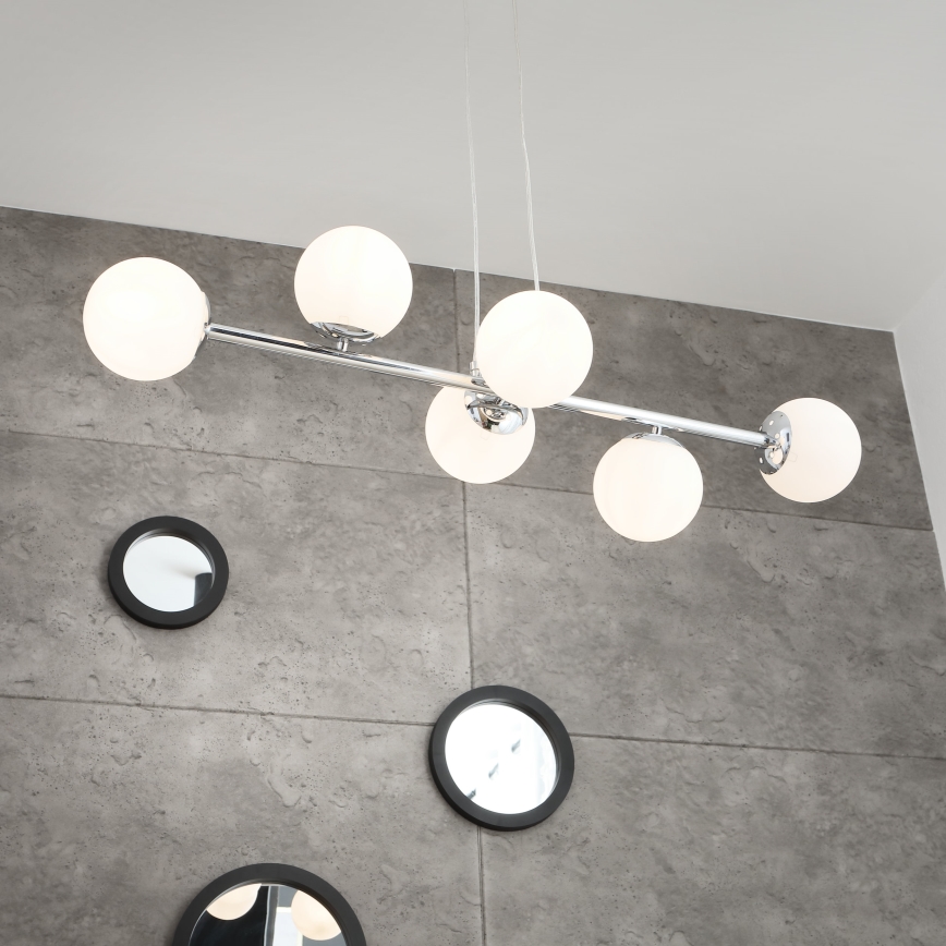 Brilagi - Lustre suspenso por cabo MALONY 6xE14/20W/230V cromo brilhante