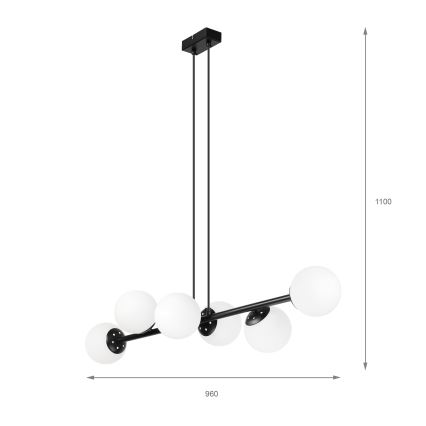 Brilagi - Lustre suspenso por cabo MALONY 6xE14/20W/230V preto