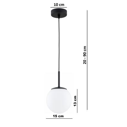 Brilagi - Lustre suspenso por cabo MILO 1xE27/60W/230V preto