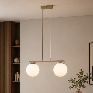 Brilagi - Lustre suspenso por cabo MILO 2xE27/60W/230V bege/dourado