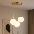 Brilagi - Lustre suspenso por cabo MILO 3xE27/60W/230V dourado