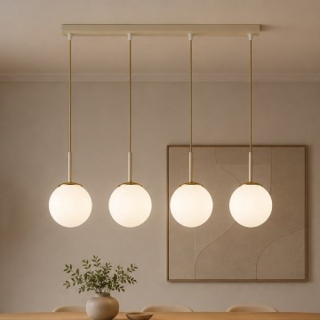 Brilagi - Lustre suspenso por cabo MILO 4xE27/60W/230V bege/dourado