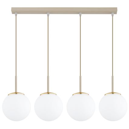 Brilagi - Lustre suspenso por cabo MILO 4xE27/60W/230V bege/dourado