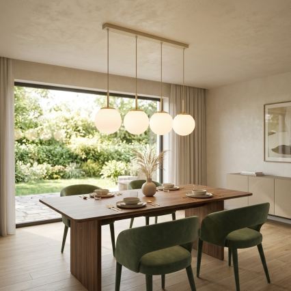 Brilagi - Lustre suspenso por cabo MILO 4xE27/60W/230V bege/dourado