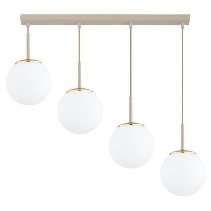 Brilagi - Lustre suspenso por cabo MILO 4xE27/60W/230V bege/dourado