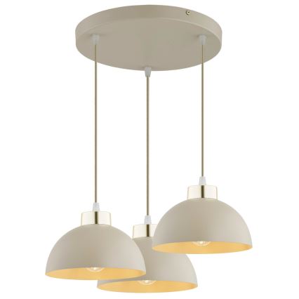Brilagi - Lustre suspenso por cabo MOON 3xE27/60W/230V bege/dourado