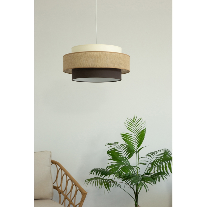 Brilagi - Lustre suspenso por cabo RESNA 1xE27/60W/230V Ø 40 cm bege/preto