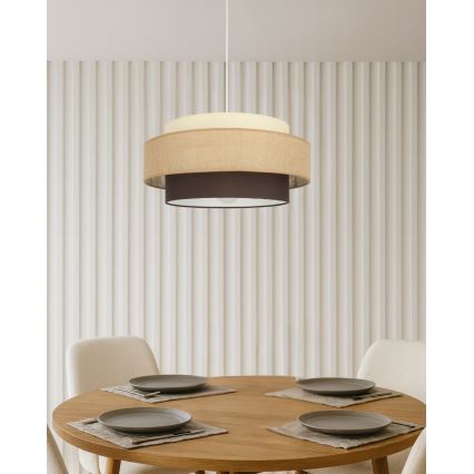 Brilagi - Lustre suspenso por cabo RESNA 1xE27/60W/230V Ø 40 cm bege/preto