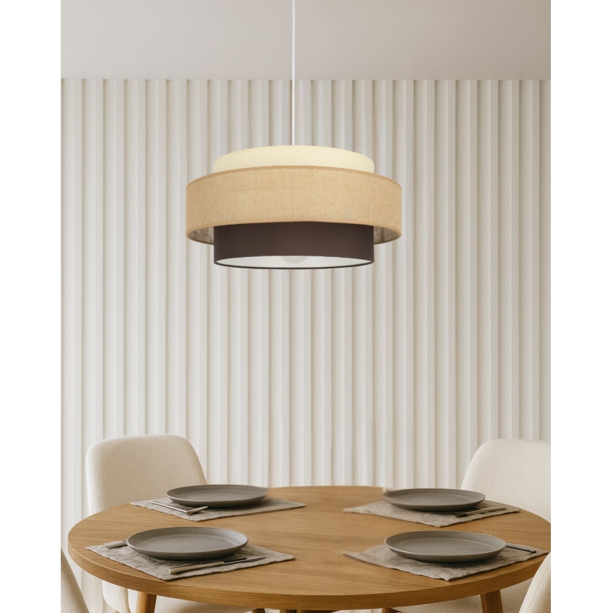 Brilagi - Lustre suspenso por cabo RESNA 1xE27/60W/230V Ø 40 cm bege/preto