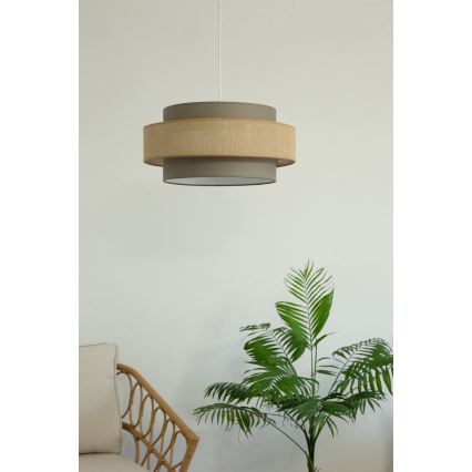 Brilagi - Lustre suspenso por cabo RESNA 1xE27/60W/230V Ø 40 cm castanho/bege