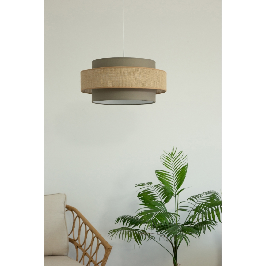 Brilagi - Lustre suspenso por cabo RESNA 1xE27/60W/230V Ø 40 cm castanho/bege