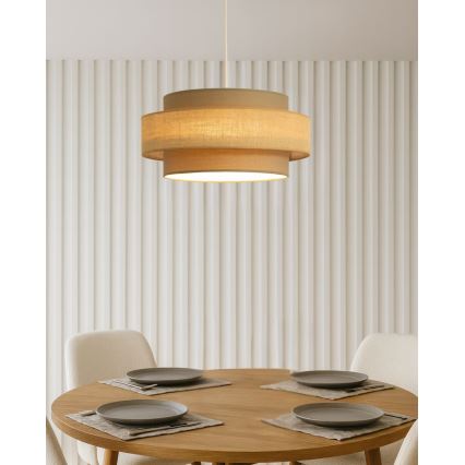 Brilagi - Lustre suspenso por cabo RESNA 1xE27/60W/230V Ø 40 cm castanho/bege