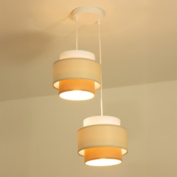 Brilagi - Lustre suspenso por cabo RESNA 2xE27/60W/230V Ø 30 cm creme/bege