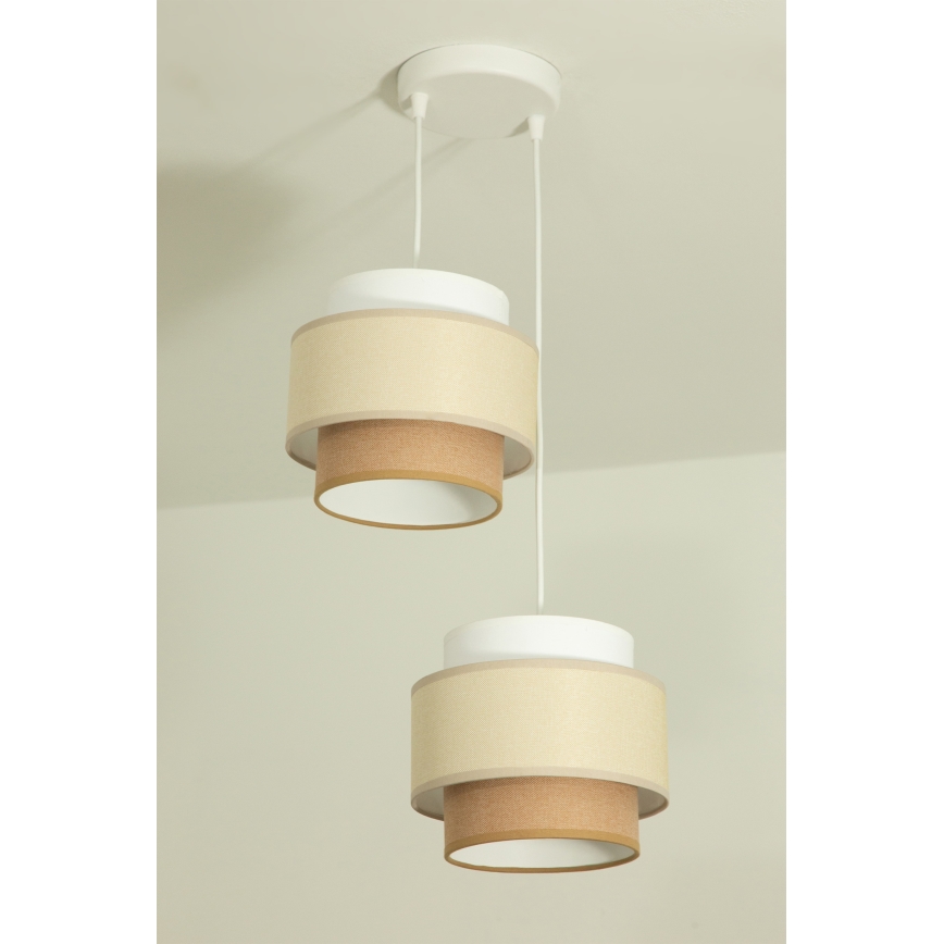 Brilagi - Lustre suspenso por cabo RESNA 2xE27/60W/230V Ø 30 cm creme/bege