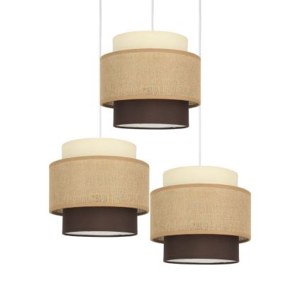 Brilagi - Lustre suspenso por cabo RESNA 3xE27/60W/230V Ø 45 cm bege/preto
