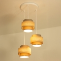 Brilagi - Lustre suspenso por cabo RESNA 3xE27/60W/230V Ø 45 cm castanho/bege