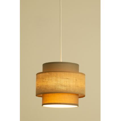 Brilagi - Lustre suspenso por cabo RESNA 3xE27/60W/230V Ø 45 cm castanho/bege