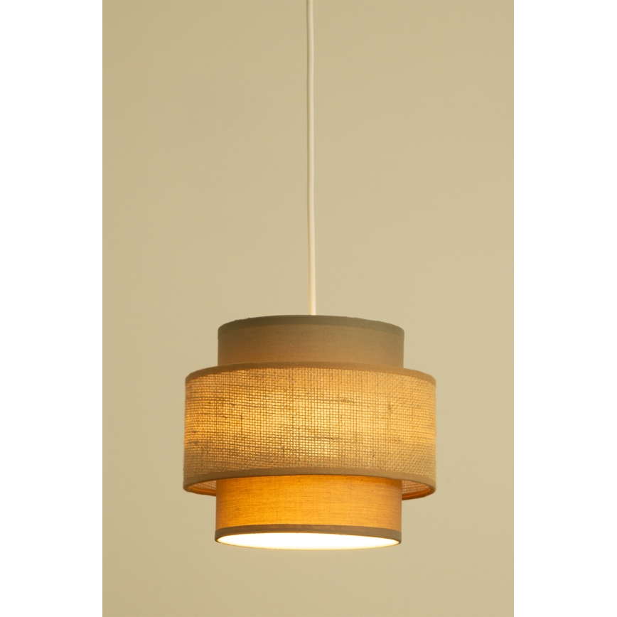 Brilagi - Lustre suspenso por cabo RESNA 3xE27/60W/230V Ø 45 cm castanho/bege