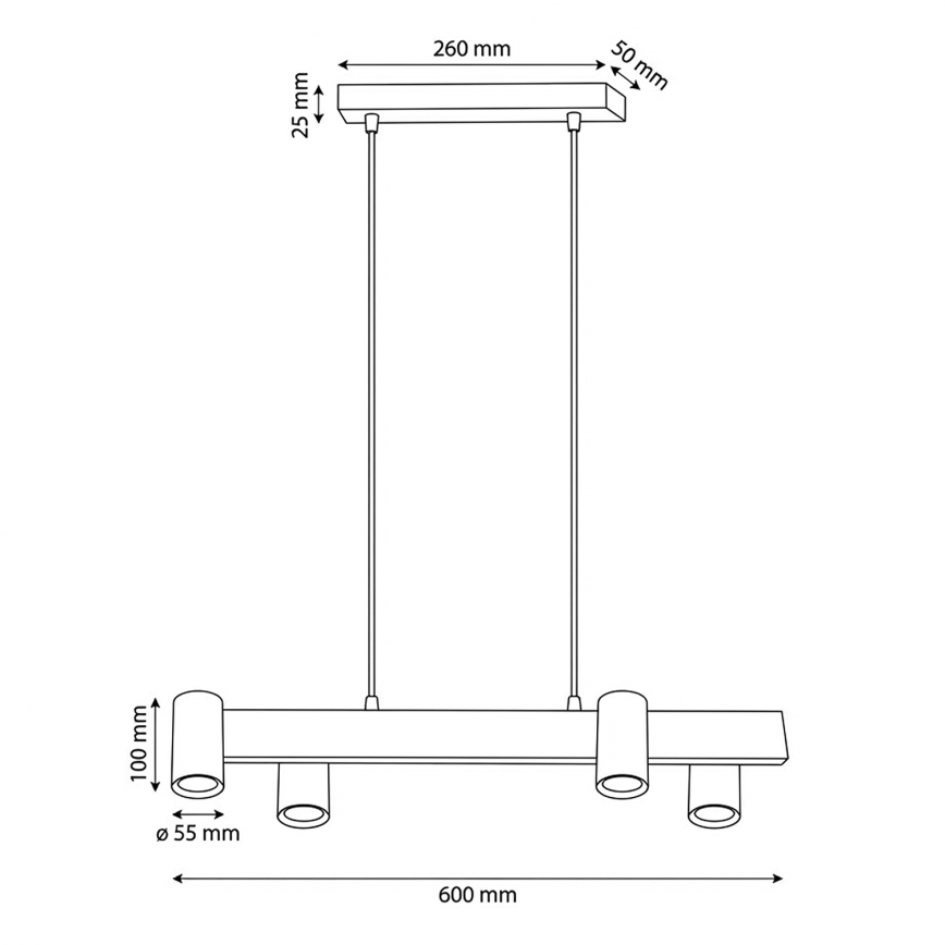 Brilagi - Lustre suspenso por cabo SELE 4xGU10/30W/230V bege