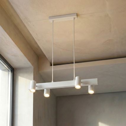 Brilagi - Lustre suspenso por cabo SELE 4xGU10/30W/230V branco