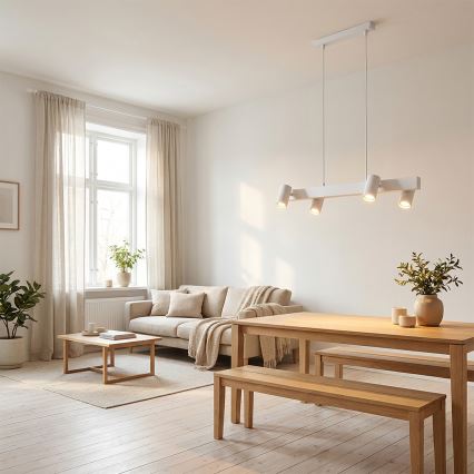 Brilagi - Lustre suspenso por cabo SELE 4xGU10/30W/230V branco