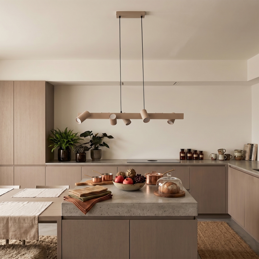 Brilagi - Lustre suspenso por cabo SELE 6xGU10/30W/230V bege
