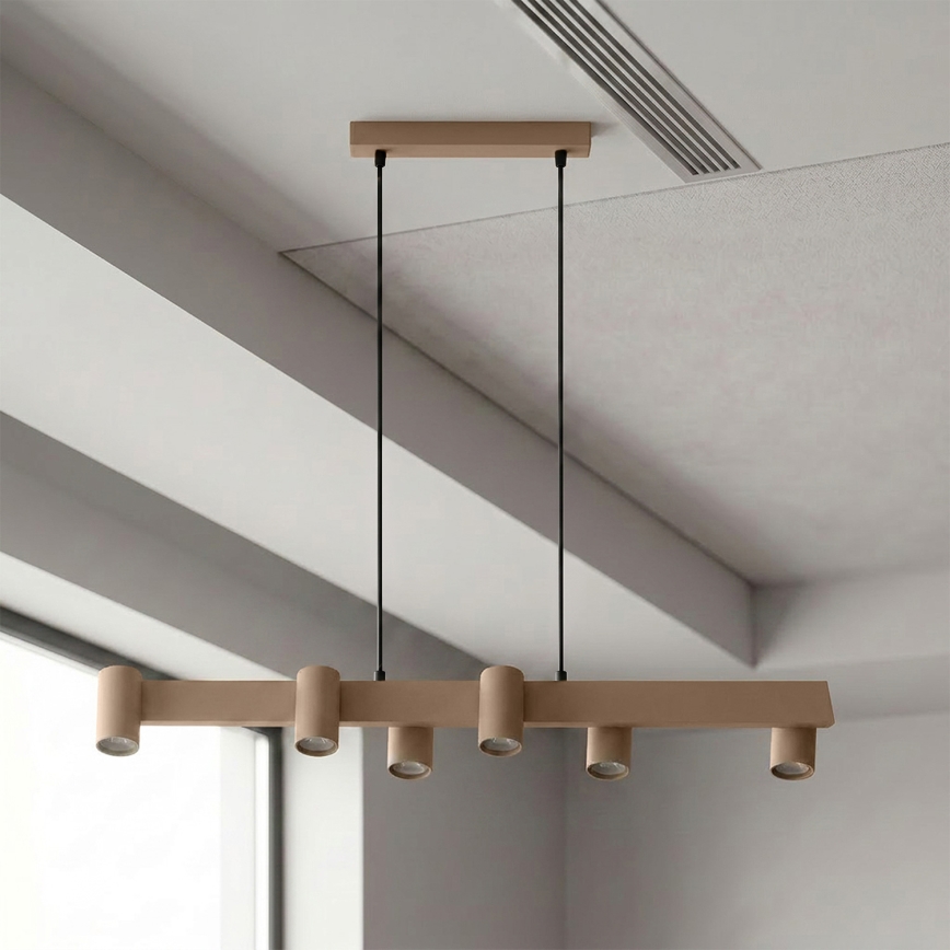 Brilagi - Lustre suspenso por cabo SELE 6xGU10/30W/230V bege