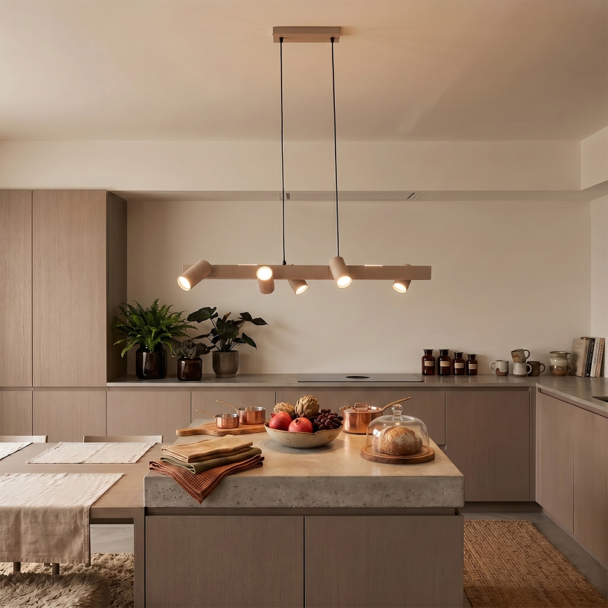 Brilagi - Lustre suspenso por cabo SELE 6xGU10/30W/230V bege