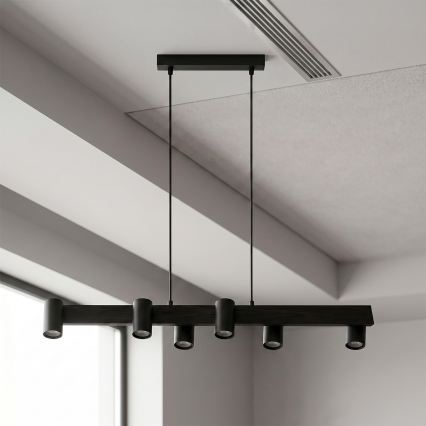 Brilagi - Lustre suspenso por cabo SELE 6xGU10/30W/230V preto